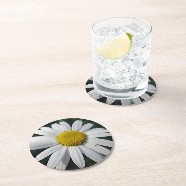 Dessous-de-verre Rond En Papier Gros Blancs (En situation)