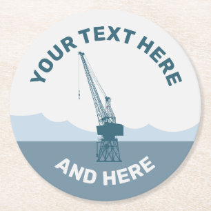 Dessous-de-verre Rond En Papier Grue du chantier naval