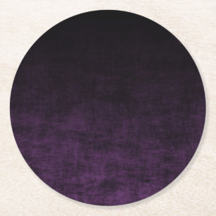 Dessous-de-verre Rond En Papier Grunge Ombre noir et violet texture