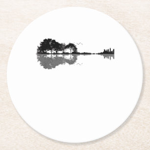 Dessous-de-verre Rond En Papier Guitar Lake Shadow