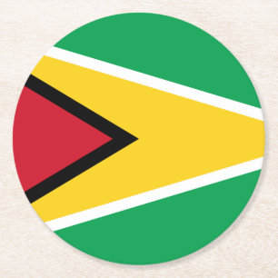 Dessous-de-verre Rond En Papier Guyana Guyane Drapeau Indépendance Caraïbes
