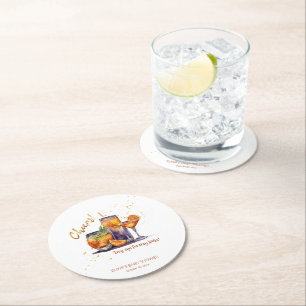 Dessous-de-verre Rond En Papier Halloween Cocktail Boissons Baby shower
