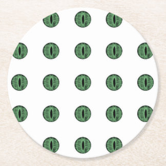 Dessous-de-verre Rond En Papier Halloween Green Polka Dot Eyes