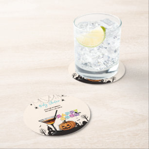 Dessous-de-verre Rond En Papier Halloween Happy Hour Citrouille Cocktail Baby show