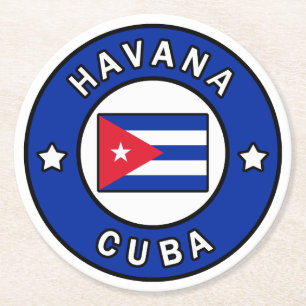 Dessous-de-verre Rond En Papier Havane Cuba