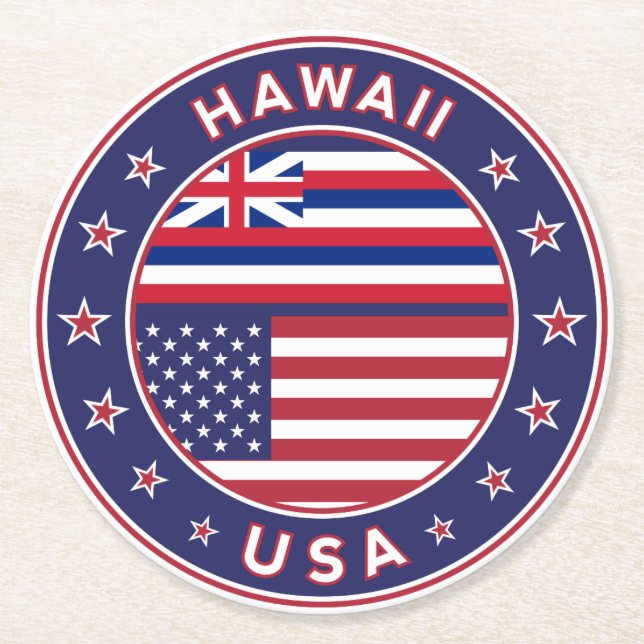 Dessous-de-verre Rond En Papier Hawaii (Devant)