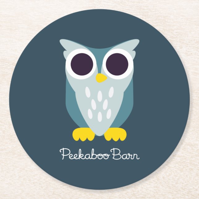 Dessous-de-verre Rond En Papier Henry le hibou (Devant)