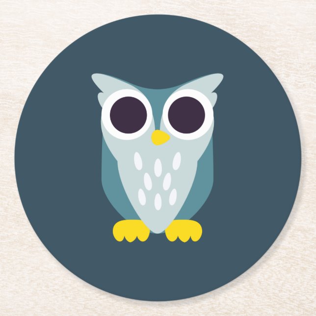 Dessous-de-verre Rond En Papier Henry le hibou (Devant)