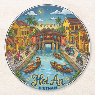 Dessous-de-verre Rond En Papier Hoi An Ancienne Ville Vietnam