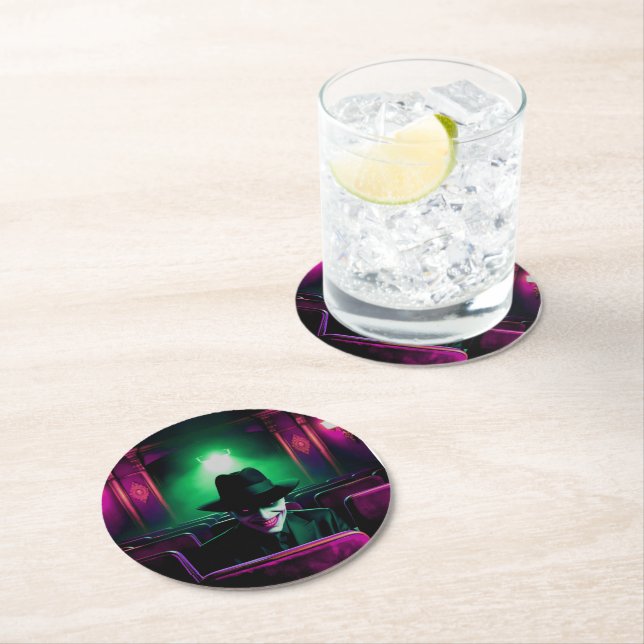 Dessous-de-verre Rond En Papier Homme déplaisant dans le théâtre ! (En situation)