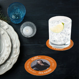 Dessous-de-verre Rond En Papier Homme mythe légende photo brûlé orange fête d'anni