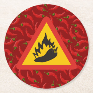 Dessous-de-verre Rond En Papier Hot pepper danger