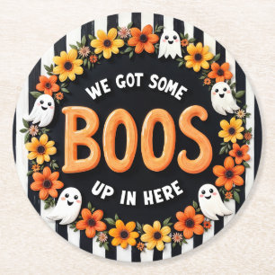 Dessous-de-verre Rond En Papier Ici pour le Boos Fun Halloween Party Favor