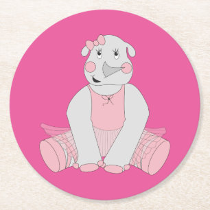 Dessous-de-verre Rond En Papier illusima Ballerine Rhinocéros