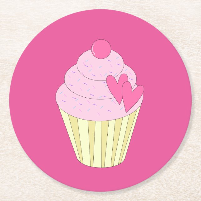 Dessous-de-verre Rond En Papier illusima Rose (Devant)
