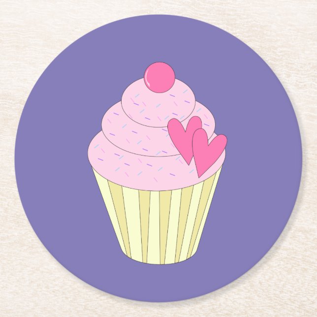 Dessous-de-verre Rond En Papier illusima violet (Devant)