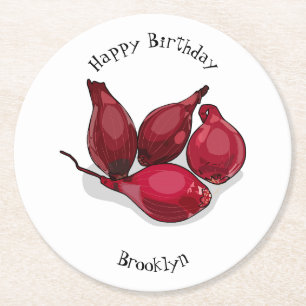 Dessous-de-verre Rond En Papier Illustration de dessin animé Shallot