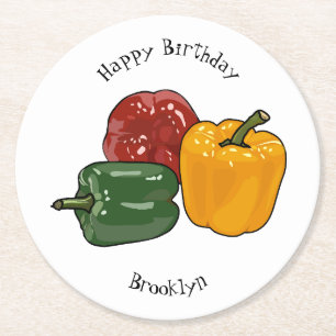 Dessous-de-verre Rond En Papier Illustration de dessin de Capsicum