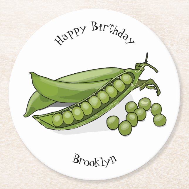 Dessous-de-verre Rond En Papier Illustration de dessin de pois (Devant)