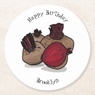 Dessous-de-verre Rond En Papier Illustration de dessin sur la betterave