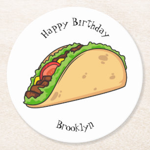 Dessous-de-verre Rond En Papier Illustration de dessin sur Taco