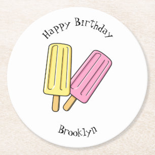 Dessous-de-verre Rond En Papier Illustration de Ice pop