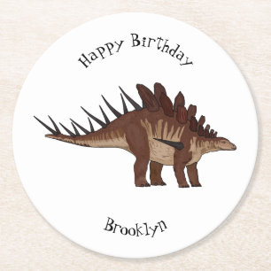 Dessous-de-verre Rond En Papier Illustration de Kentrosaurus