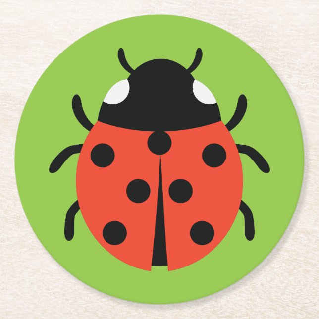 Dessous-de-verre Rond En Papier Illustration de Ladybug (Devant)