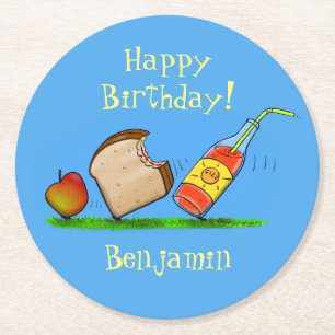 Dessous-de-verre Rond En Papier Illustration de pique-nique fourmis drôle