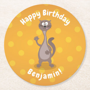 Dessous-de-verre Rond En Papier Illustration drôle de tissage tissé