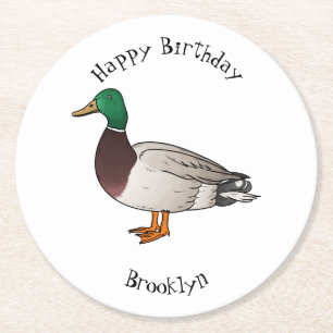 Dessous-de-verre Rond En Papier Illustration du canard de Majard