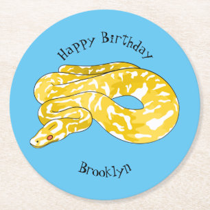 Dessous-de-verre Rond En Papier Illustration du serpent python birman