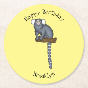 Dessous-de-verre Rond En Papier Illustration marmoset commune