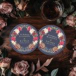Dessous-de-verre Rond En Papier Imaginaire Enchantée jardin floral mariage<br><div class="desc">Elégante,  fantaisiste,  Imaginaire Enchantée Jardin Floral design parfait pour une fête enchantée sur le thème de la forêt. Ce design présente des éléments floraux dans un cadre de feuilles verts et des accents dorés. Correspondance d'articles dans notre boutique pour un thème de fête complet.</div>
