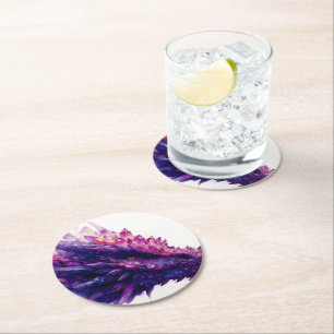 Dessous-de-verre Rond En Papier Imaginaire mystique Améthyste cristal Dragon Bête