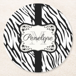 Dessous-de-verre Rond En Papier Impression Zebra