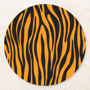 Dessous-de-verre Rond En Papier Imprimé zèbre orange de Princeton