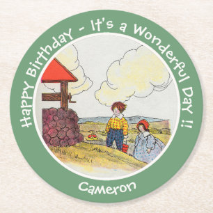 Dessous-de-verre Rond En Papier Jack et Jill Mother Goose Articles de fête d'anniv