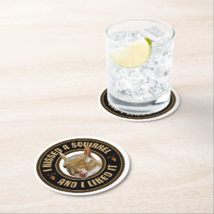 Dessous-de-verre Rond En Papier J'ai embrassé un écureuil - drôle de parodie