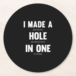 Dessous-de-verre Rond En Papier J'Ai Fait Un Trou En Un, Drôle Golf Dads & Sport