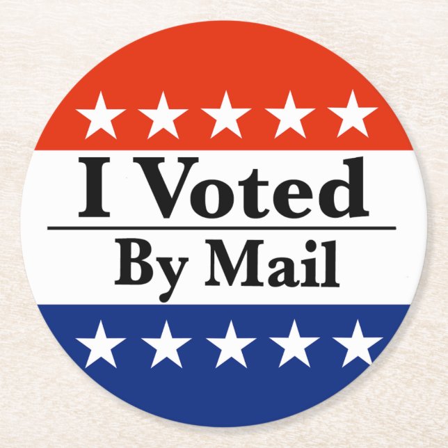 Dessous-de-verre Rond En Papier J'Ai Voté Par Courrier (Devant)