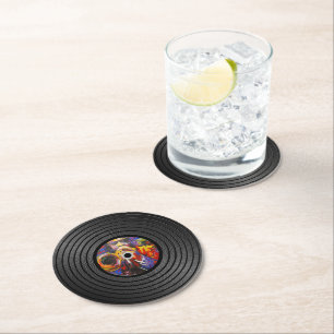 Dessous-de-verre Rond En Papier Jazz Music Vinyl Record