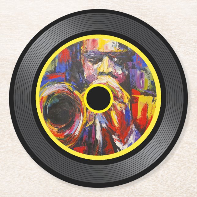 Dessous-de-verre Rond En Papier Jazz Music Vinyl Record (Devant)