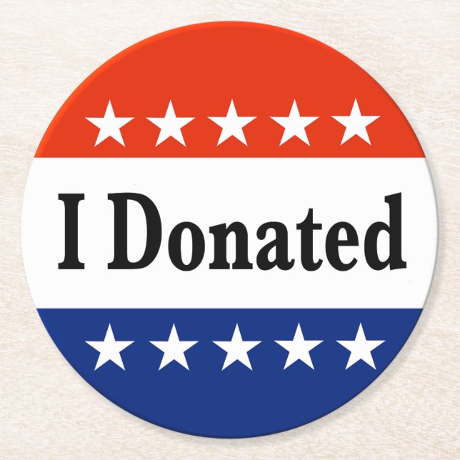 Dessous-de-verre Rond En Papier Je fais un don (Devant)