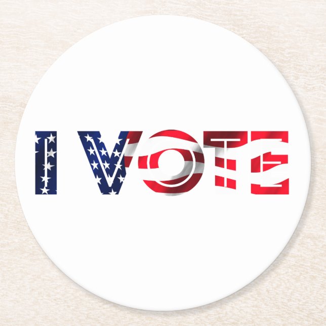 Dessous-de-verre Rond En Papier Je vote (Devant)