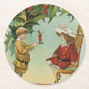 Dessous-de-verre Rond En Papier Je vous souhaite un Joyeux Noël - carte postale vi