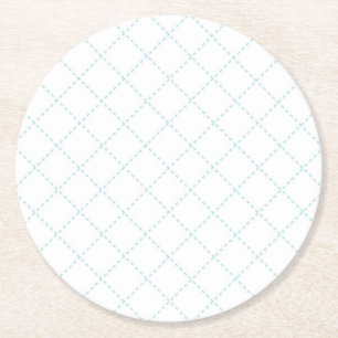 Dessous-de-verre Rond En Papier Jeu de dessous de verre de lignes de tiret bleu