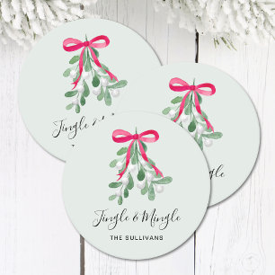 Dessous-de-verre Rond En Papier Jingle And Mingle Gui de Noël Vert