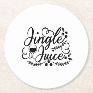 Dessous-de-verre Rond En Papier Jingle Juice Drôle de Bière de Noël