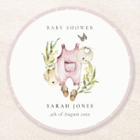 Joli Baby shower Feuilleté Rose Foliage Fille Vête